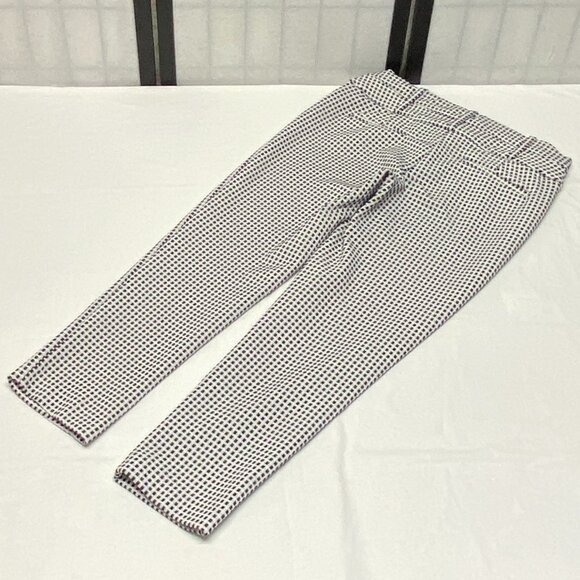 Candie's Marilyn Wide Waistband Stretch Check Skinny Ankle Pants Black & White 7 - Picture 9 of 13